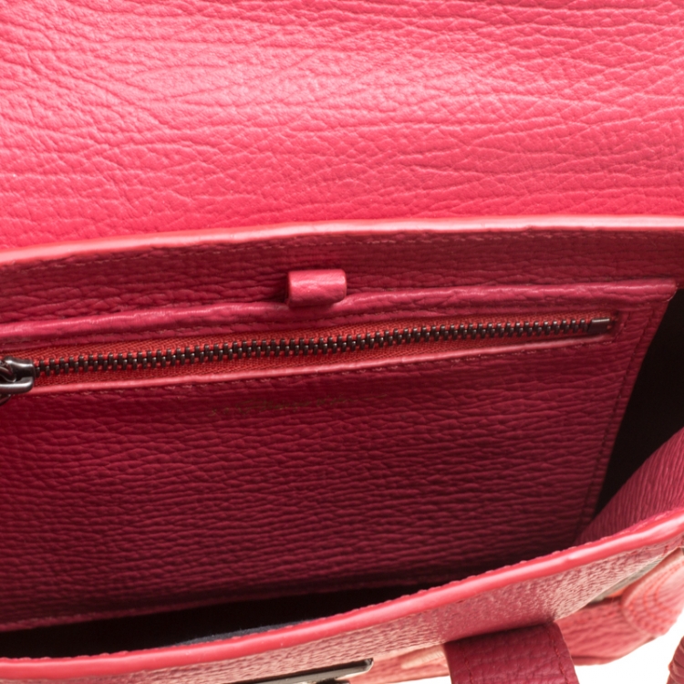 Pre Owned 3.1 Phillip Lim Coral Pink Leather Mini Pashli Top Handle Shoulder Bag