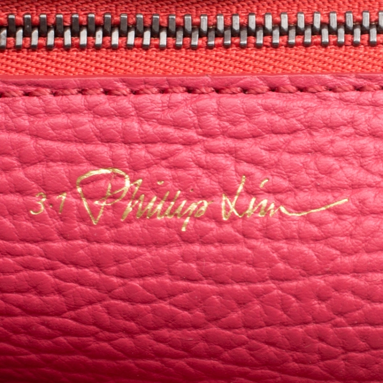 Pre Owned 3.1 Phillip Lim Coral Pink Leather Mini Pashli Top Handle Shoulder Bag