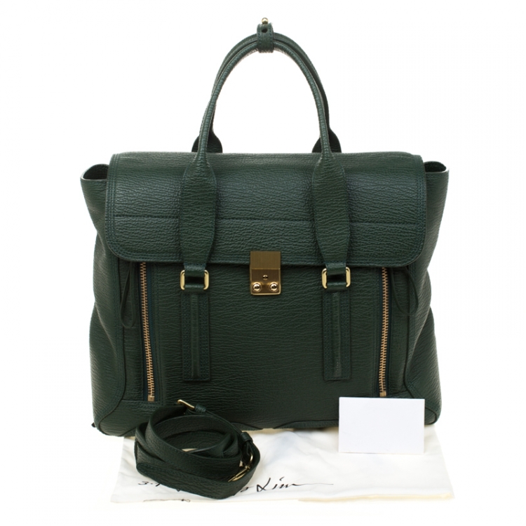Pre Owned 3.1 Phillip Lim Green Leather Large Pashli Top Handle Bag