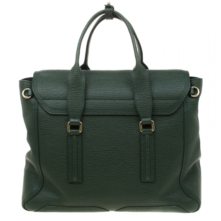 Pre Owned 3.1 Phillip Lim Green Leather Large Pashli Top Handle Bag