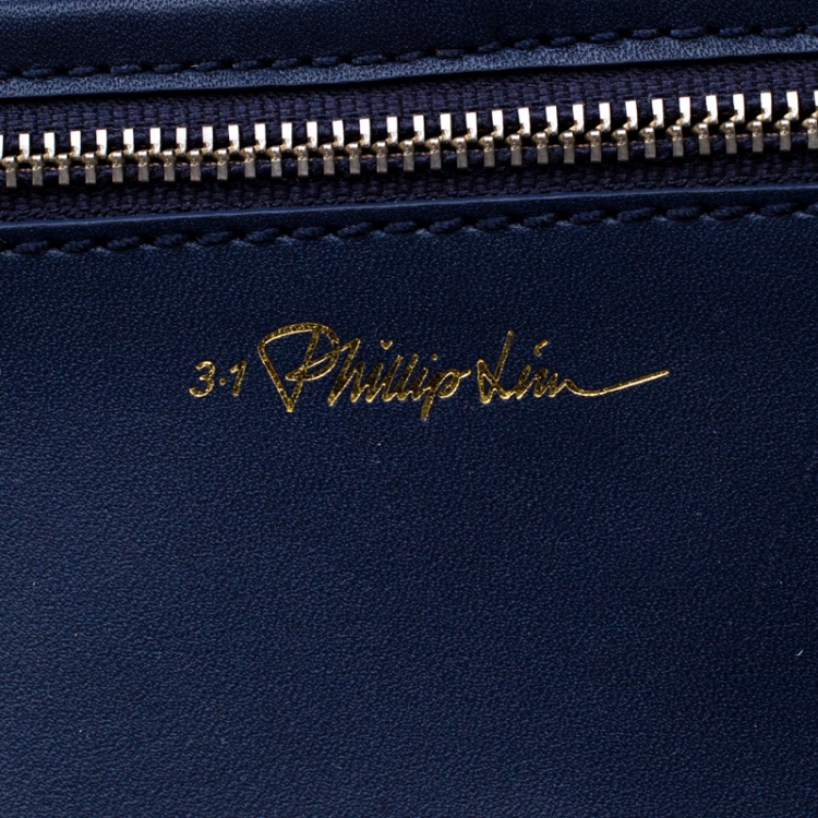 Pre Owned 3.1 Phillip Lim Navy Blue Leather 31 Hour Satchel