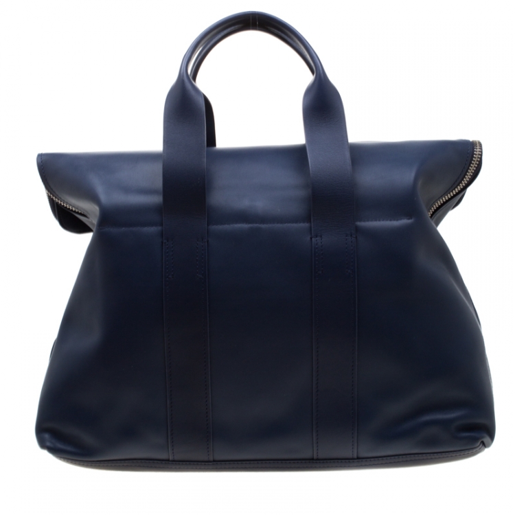 Pre Owned 3.1 Phillip Lim Navy Blue Leather 31 Hour Satchel