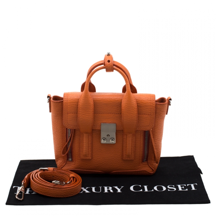 Pre Owned 3.1 Phillip Lim Orange Leather Mini Pashli Top Handle Bag