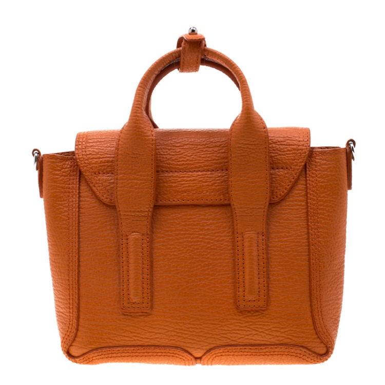 Pre Owned 3.1 Phillip Lim Orange Leather Mini Pashli Top Handle Bag