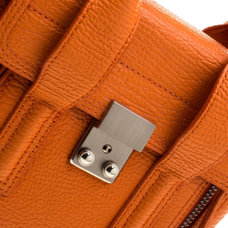 Pre Owned 3.1 Phillip Lim Orange Leather Mini Pashli Top Handle Bag