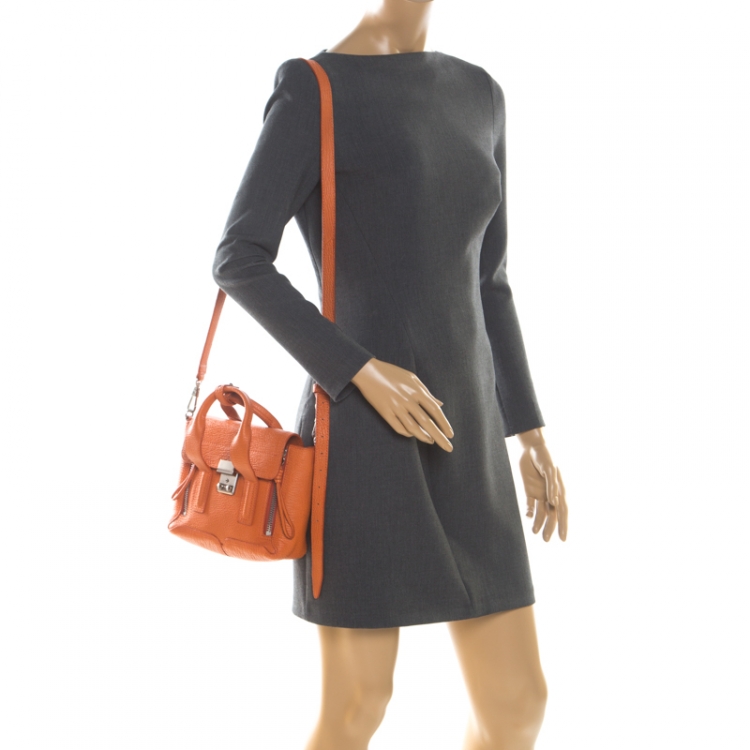 Pre Owned 3.1 Phillip Lim Orange Leather Mini Pashli Top Handle Bag
