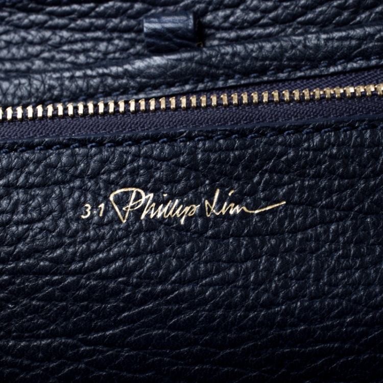 مملوكة مسبقًا 3.1 Phillip Lim Navy Blue Leather Medium Pashli Tote