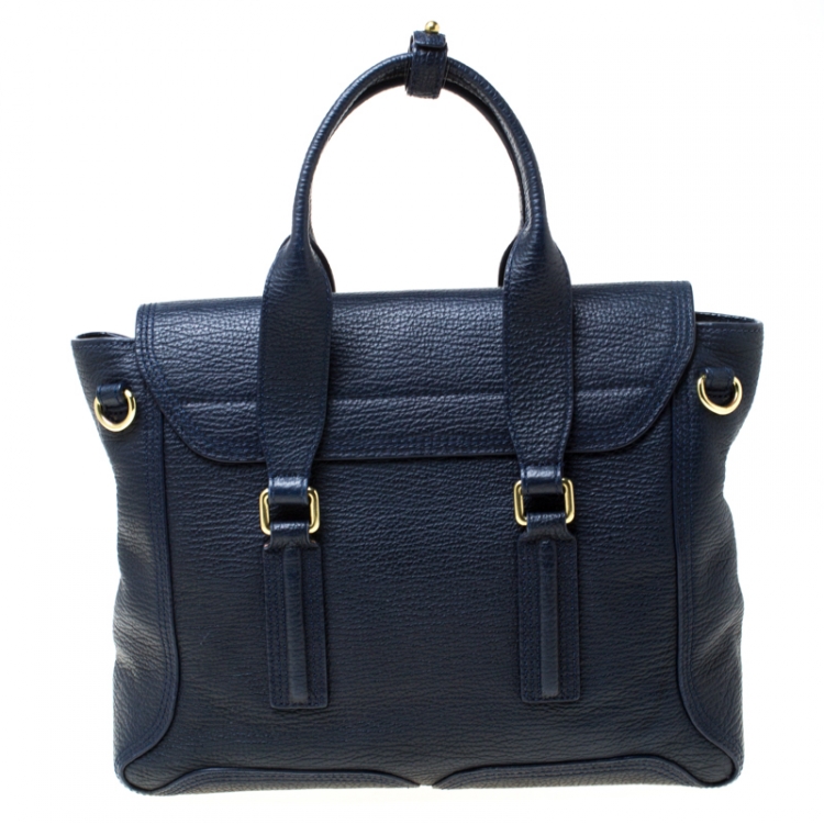 مملوكة مسبقًا 3.1 Phillip Lim Navy Blue Leather Medium Pashli Tote