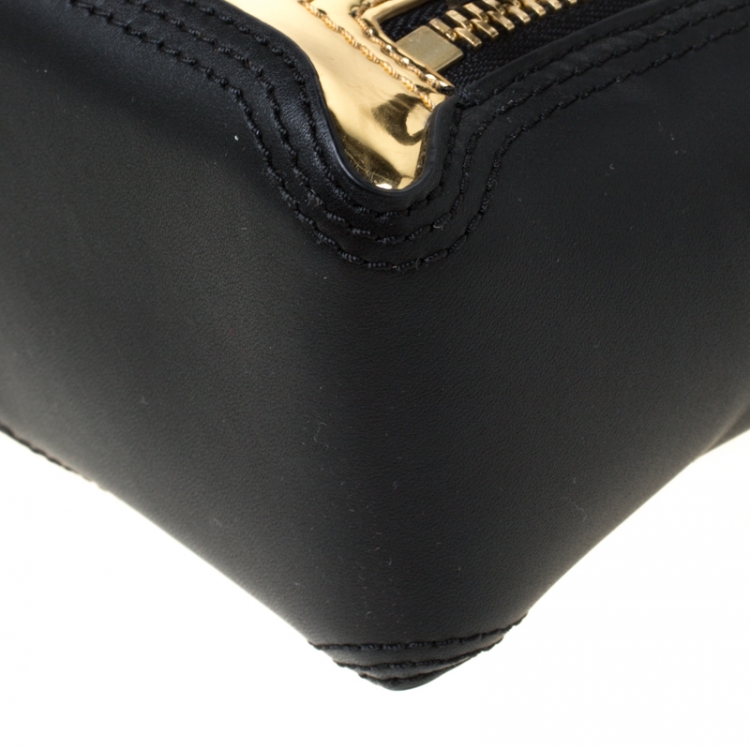Pre Owned 3.1 Phillip Lim Metallic Gold/Black Leather Mini Pashli Top Handle Bag