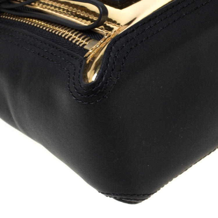 Pre Owned 3.1 Phillip Lim Metallic Gold/Black Leather Mini Pashli Top Handle Bag