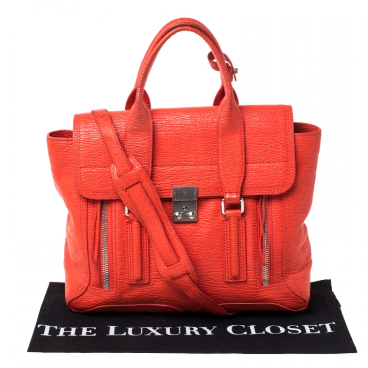 Pre Owned 3.1 Phillip Lim Orange Leather Medium Pashli Satchel