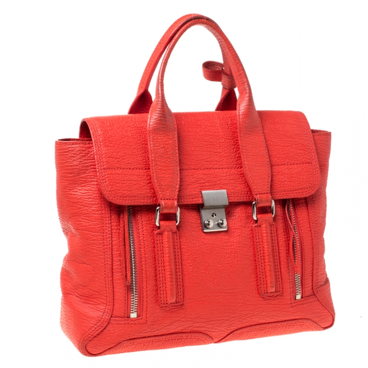 Pre Owned 3.1 Phillip Lim Orange Leather Medium Pashli Satchel