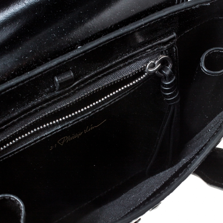 Pre Owned 3.1 Phillip Lim Black Snakeskin Embossed Leather Mini Pashli Satchel
