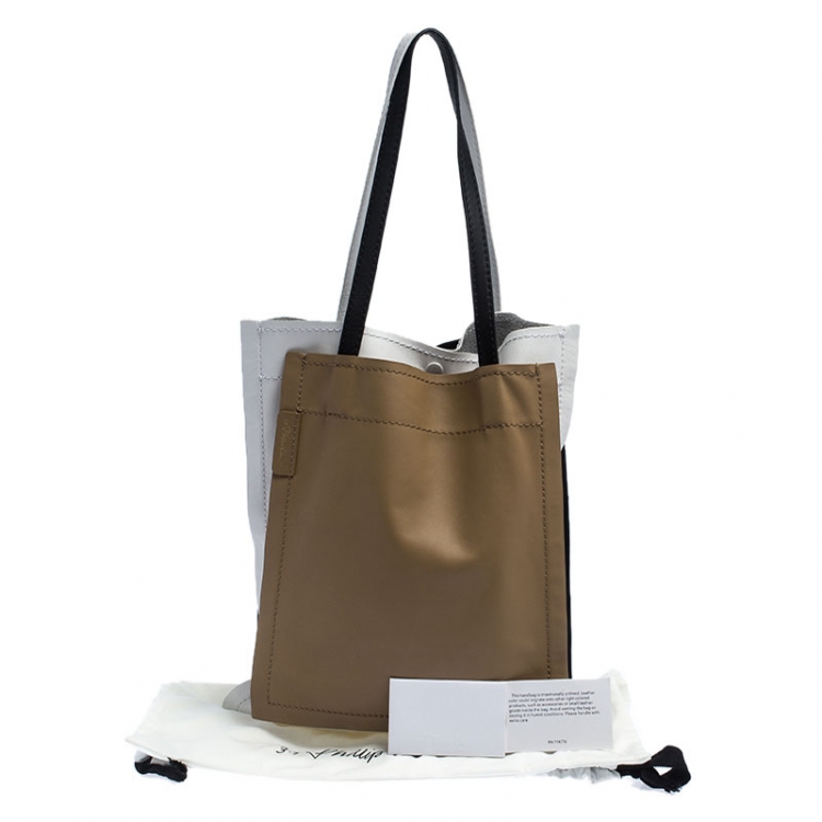 Pre Owned 3.1 Philip Lim Tricolor Leather Slim Accordion Tote