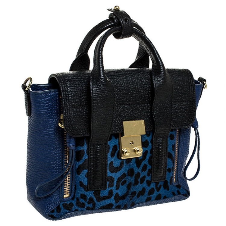 Pre Owned 3.1 Phillip Lim Multicolor Leather and Calfhair Mini Pashli Top Handle Bag