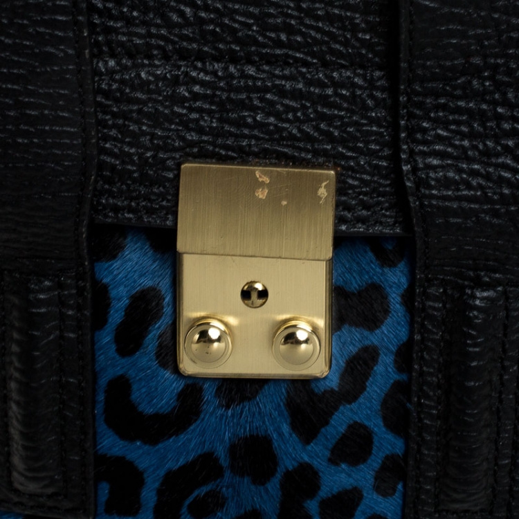 Pre Owned 3.1 Phillip Lim Multicolor Leather and Calfhair Mini Pashli Top Handle Bag