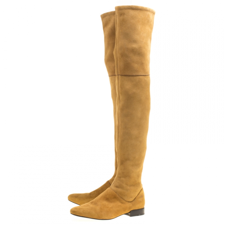 Pre Owned 3.1 Phillip Lim Beige Suede Louis Thigh High Boots Size 36.5