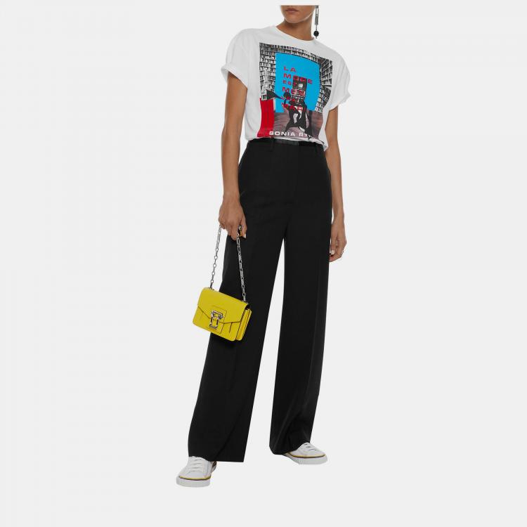 Pre Owned Acne Studios Black Wool Wide-Leg Trousers M (EU 38)