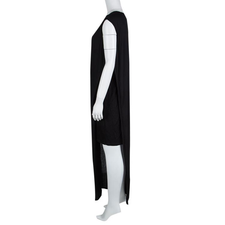 Pre Owned Acne Studios Black Tencel Jersey Asymmetric Ordelia Dress L