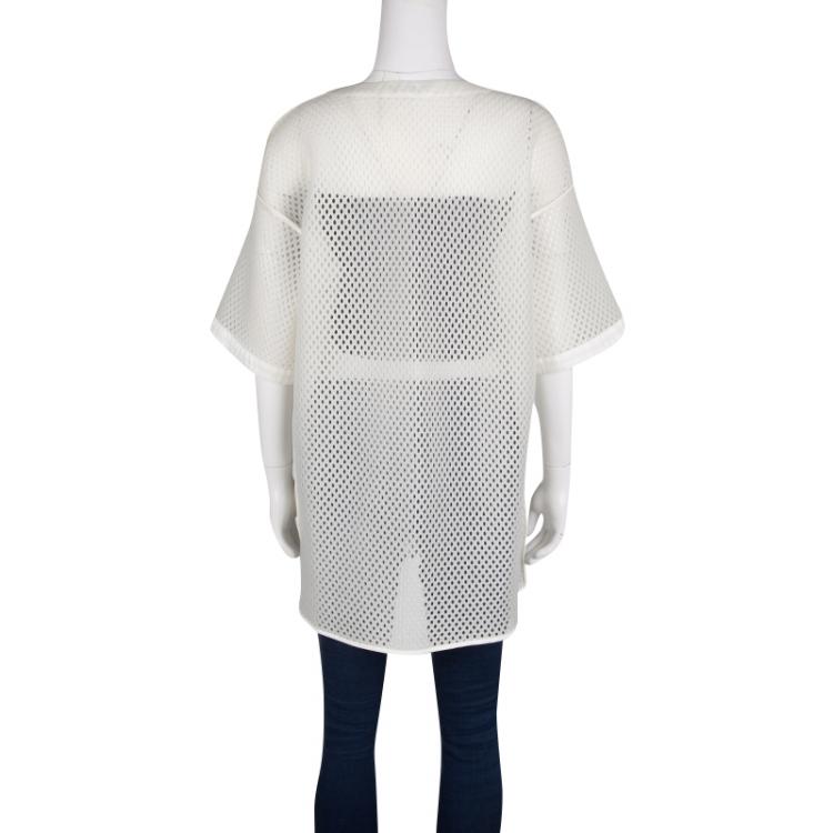 Pre Owned Acne Studios Off White Oversized Avre Mesh Top S