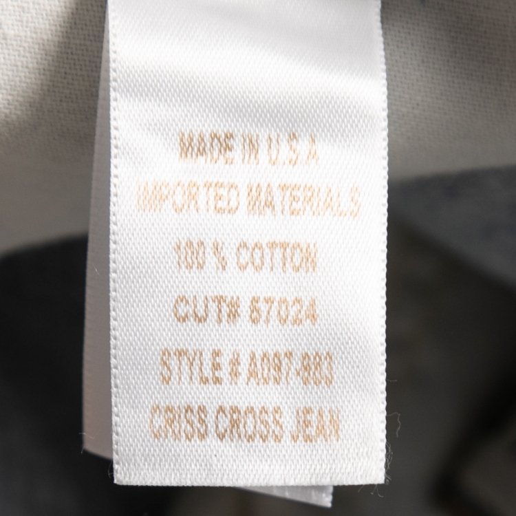 Pre Owned Agolde Blue Distressed Denim Cross-Cross Jeans S Waist 25"