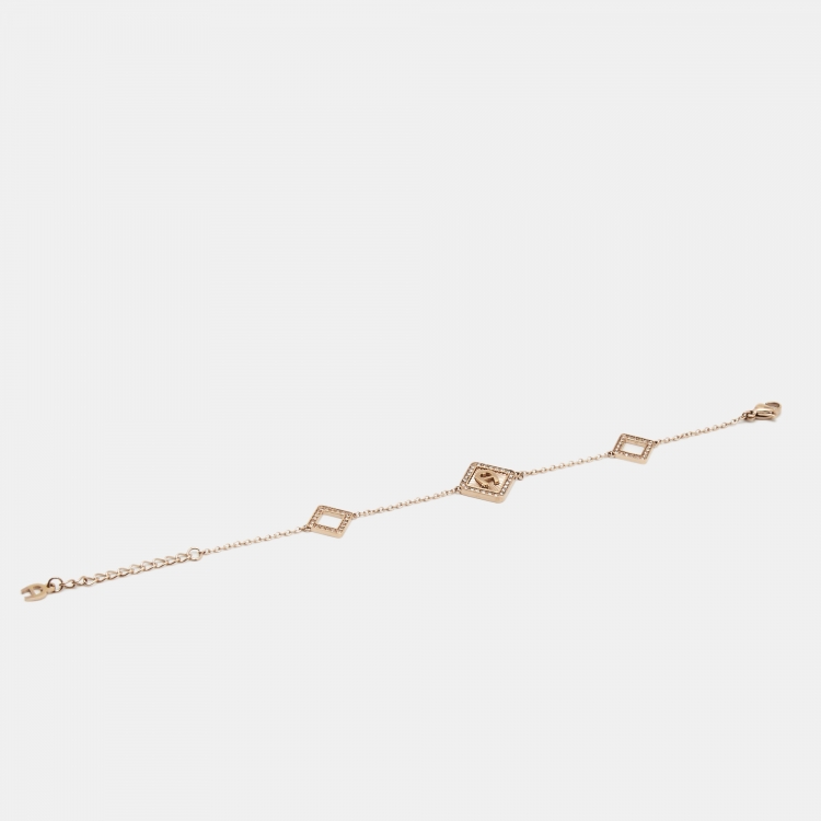 Pre Owned Aigner Crystal Gold Tone Necklace Set
