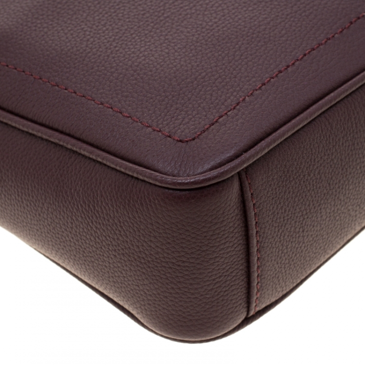 Pre Owned Aigner Maroon Leather Ava Crossbody Bag