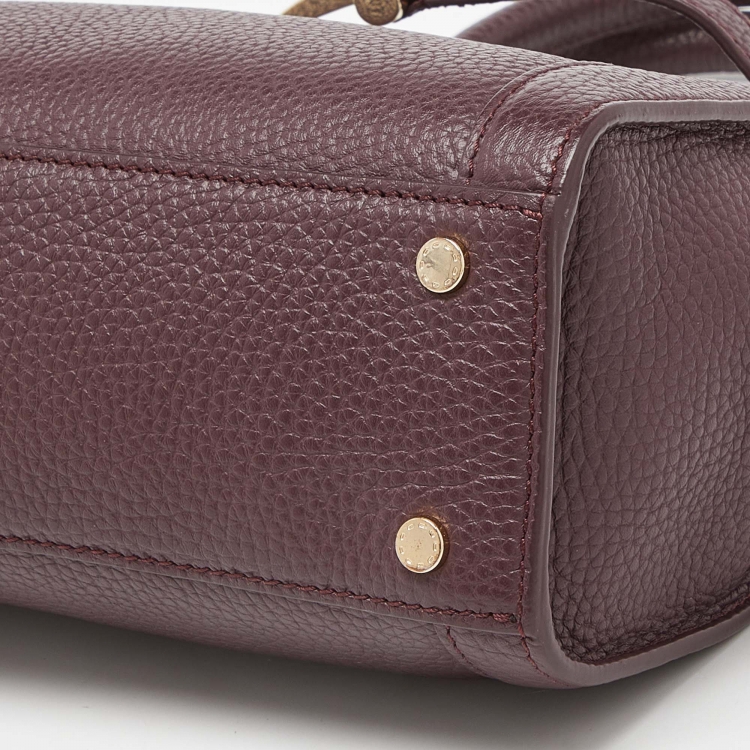Pre Owned Aigner Plum Leather Cavallina Tote
