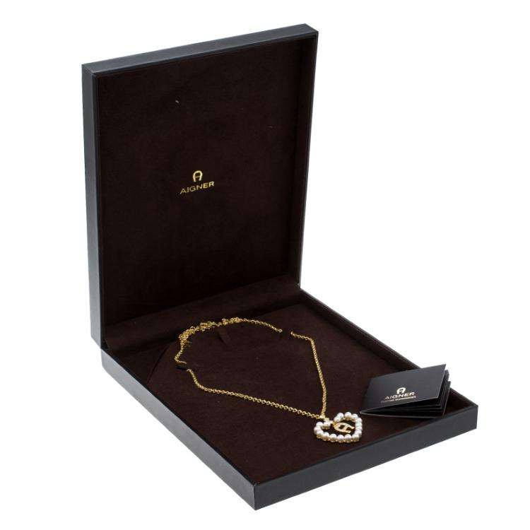 Pre Owned Aigner Faux  Pearl Necklace 