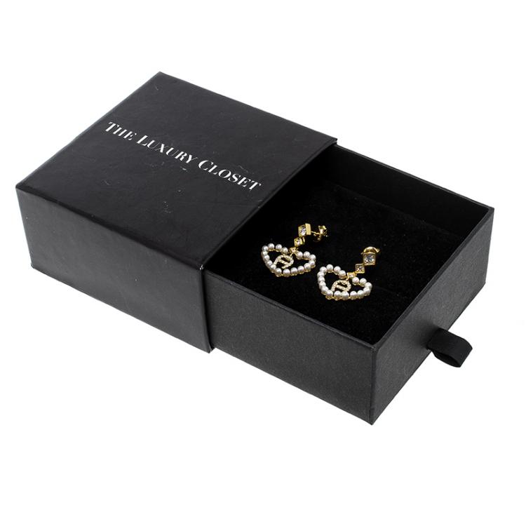 Pre Owned Aigner Heart Faux Pearl Gold Tone Drop Earrings