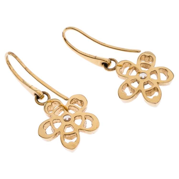 مملوكة مسبقًا Aigner Gold Tone Hoop Drop Earrings