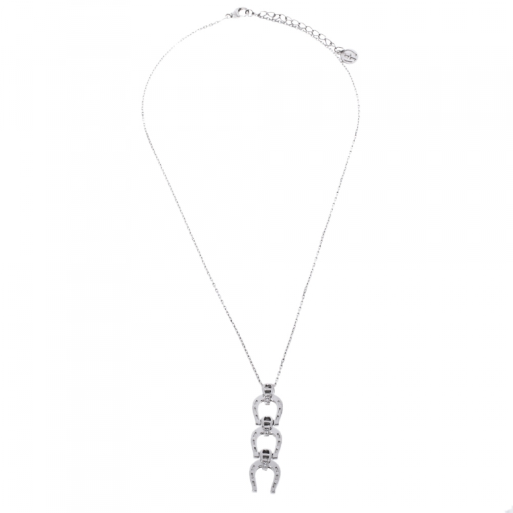 مملوكة مسبقًا Aigner Logo Silver Pendant Necklace