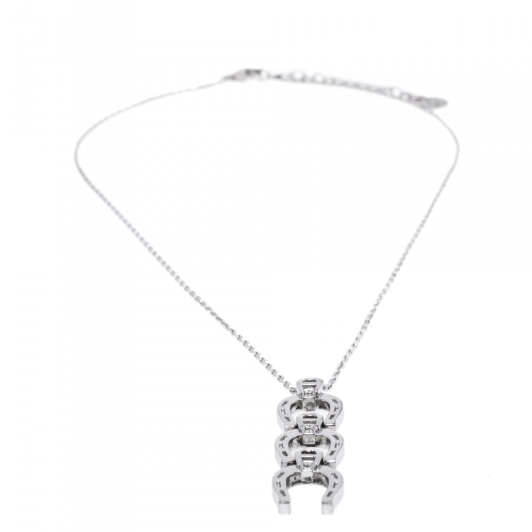 مملوكة مسبقًا Aigner Logo Silver Pendant Necklace