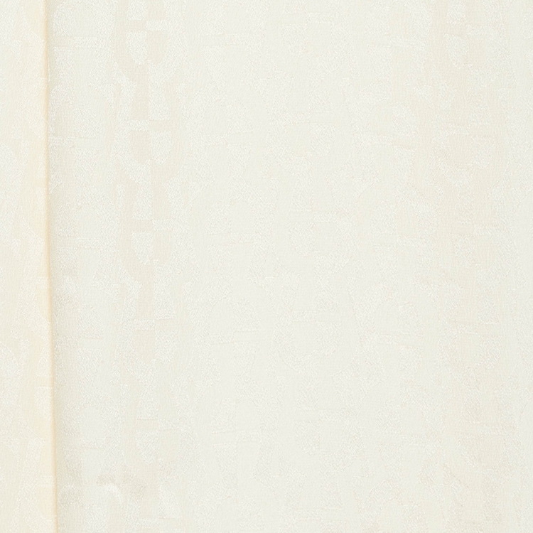 Pre Owned Aigner Cream Logo Jacquard Silk Stole 