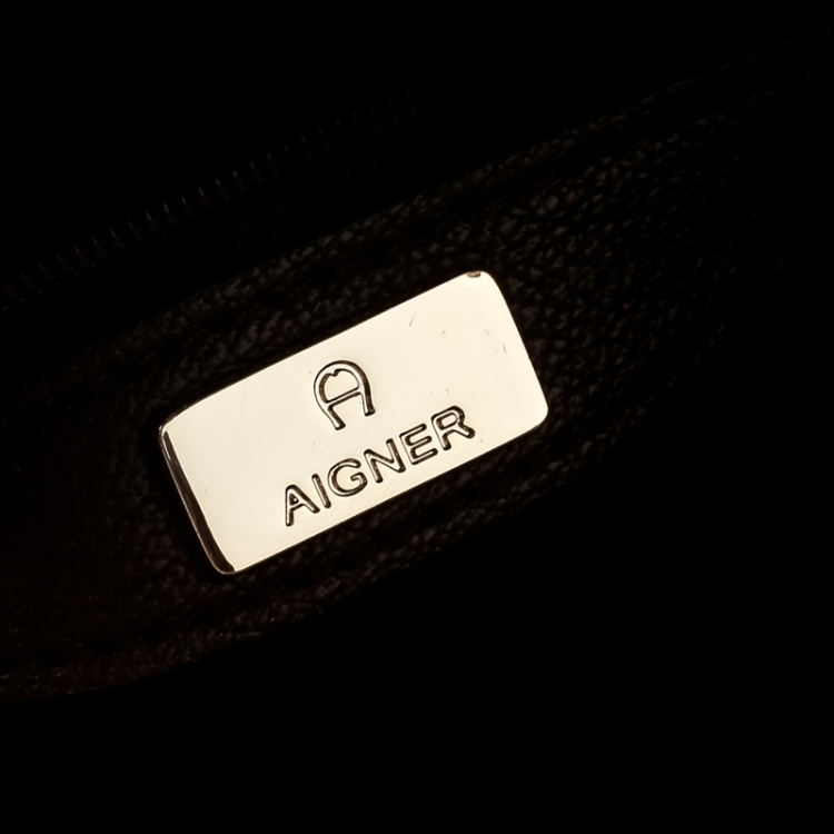 Pre Owned Aigner Brown Leather Cavallina Top Handle Bag