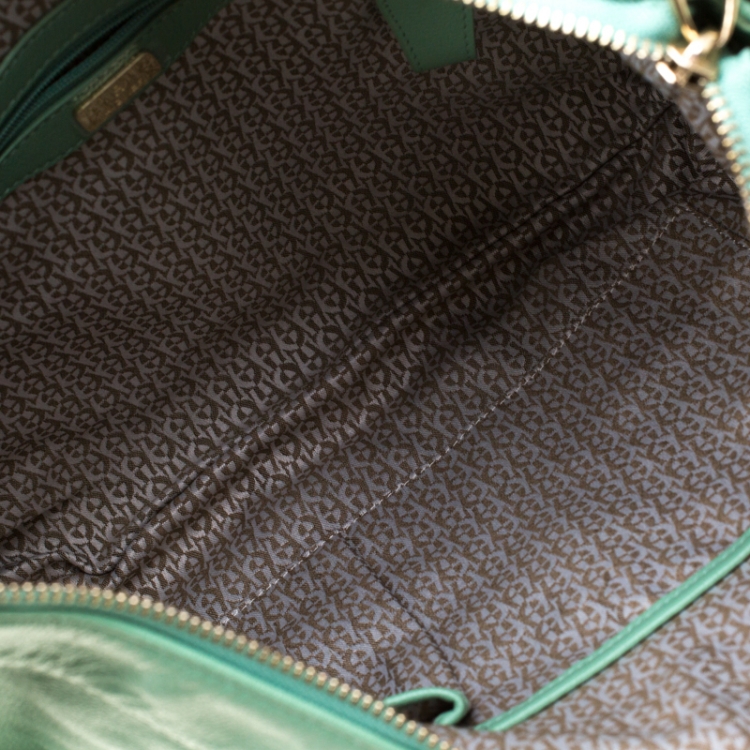 Pre Owned Aigner Green Leather Hobo 