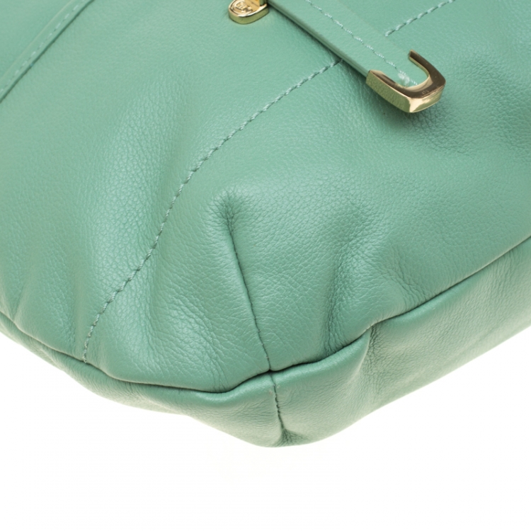 Pre Owned Aigner Green Leather Hobo 