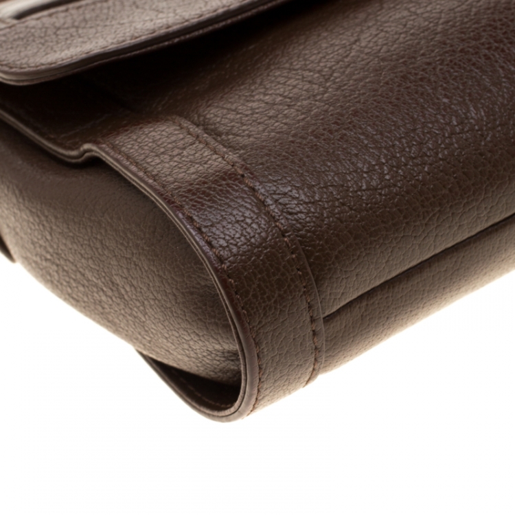 Pre Owned Aigner Brown Leather Cavallina Crossbody Bag