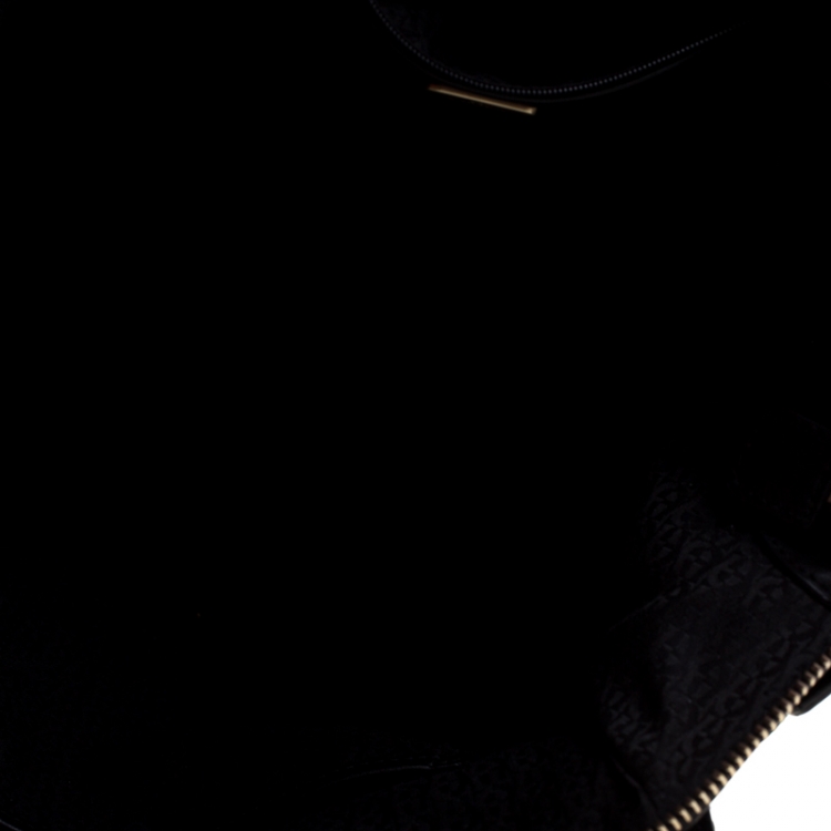 Pre Owned Aigner Black Signature Fabric and Leather Chain Tote