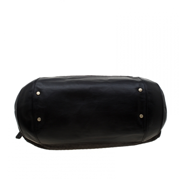 Pre Owned Aigner Black Signature Fabric and Leather Chain Tote