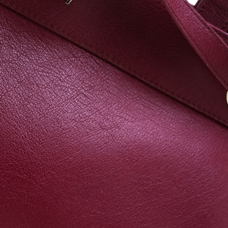 Pre Owned Aigner Burgundy Leather Cavallina Tote