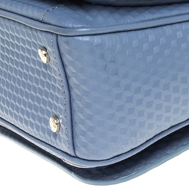 Pre Owned Aigner Pale Blue Leather Top Handle Bag