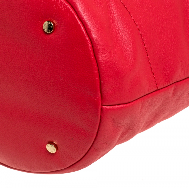 Pre Owned Aigner Red Leather Hobo