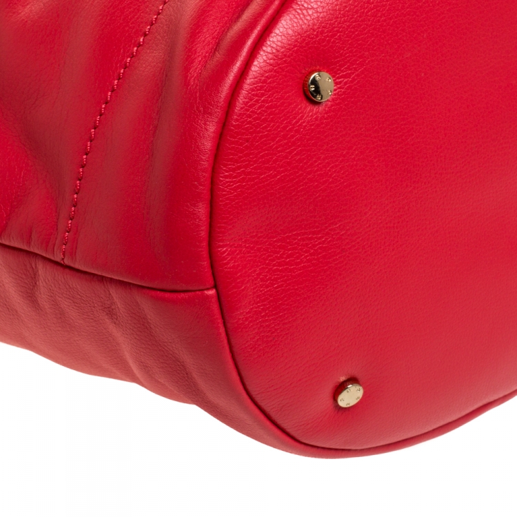 Pre Owned Aigner Red Leather Hobo