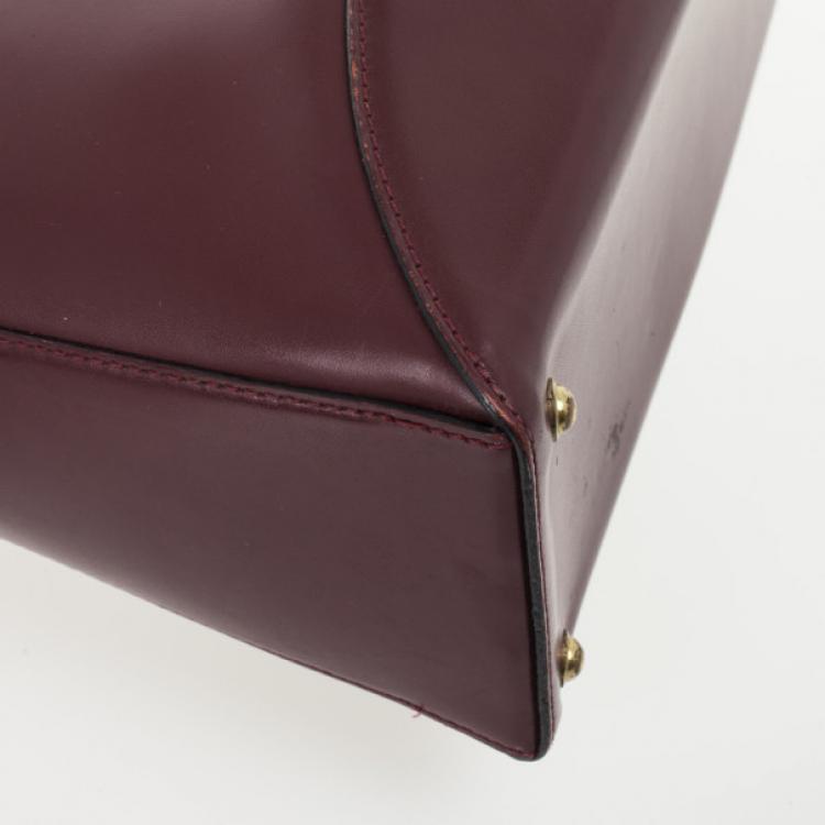 Pre Owned Aigner Burgundy Leather Vintage Hobo Bag