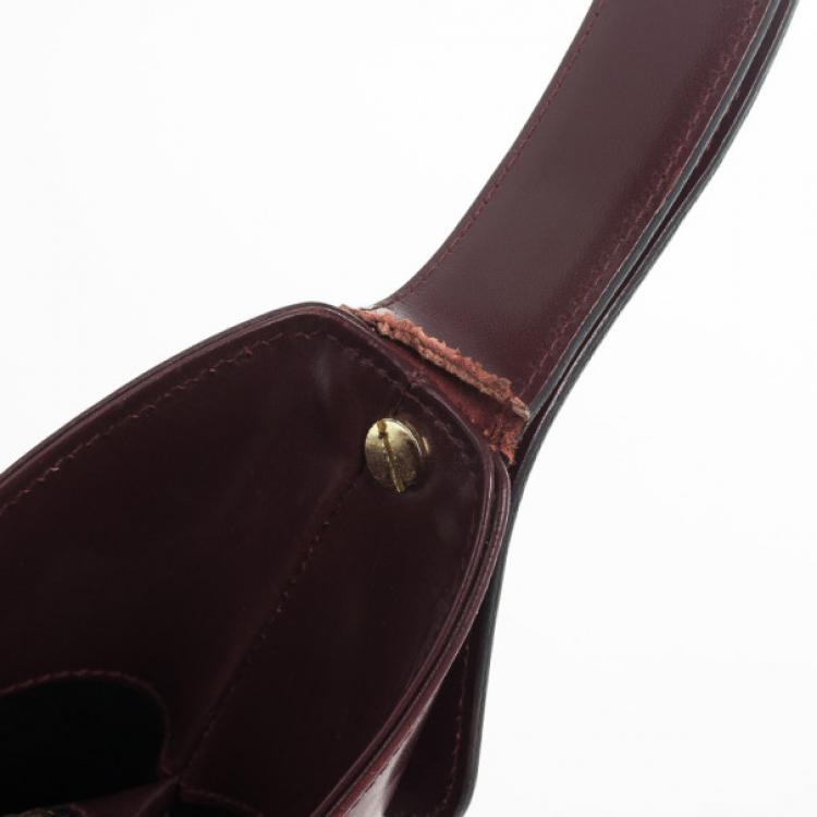 Pre Owned Aigner Burgundy Leather Vintage Hobo Bag