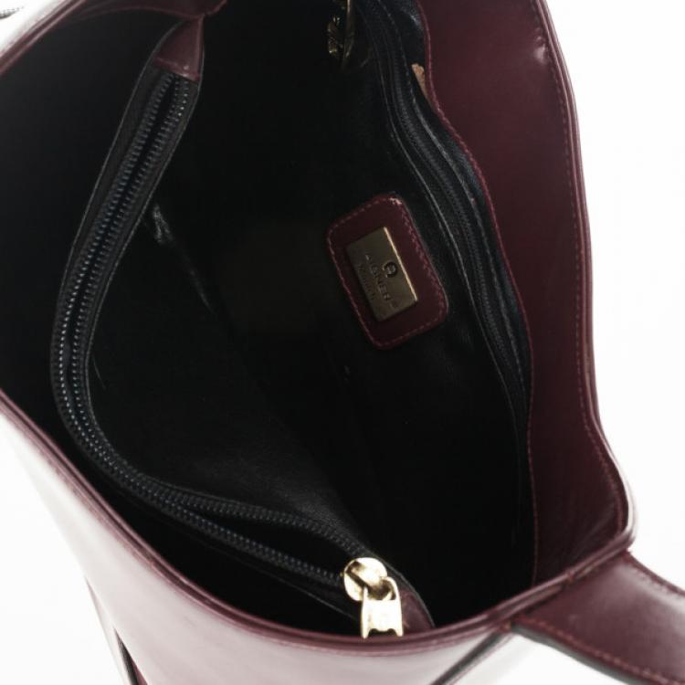 Pre Owned Aigner Burgundy Leather Vintage Hobo Bag