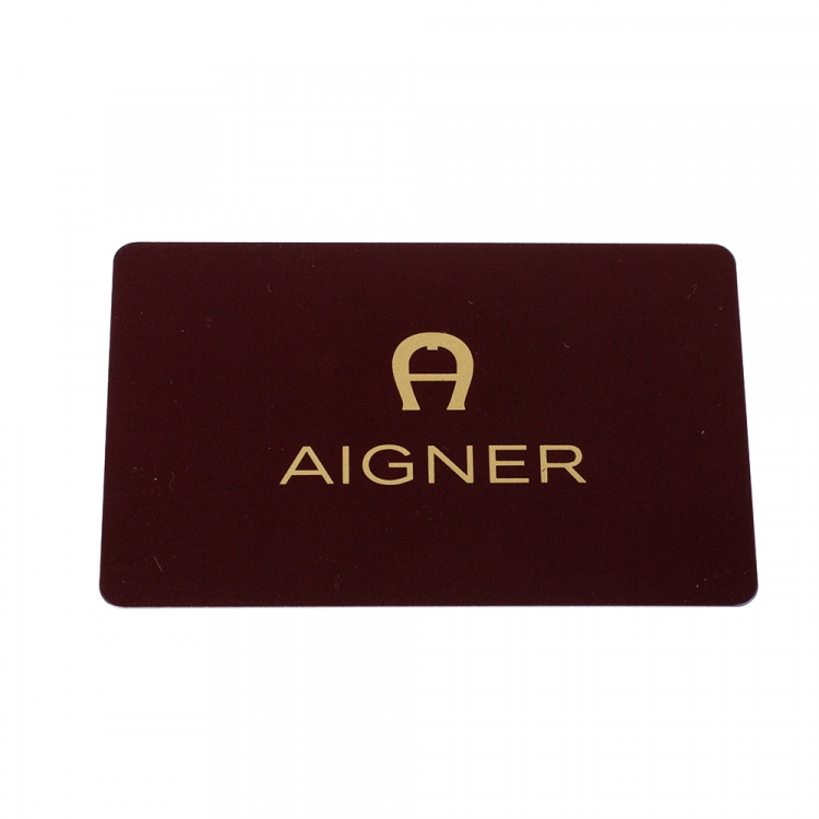 Pre Owned Aigner Black Leather Flap Continental Wallet 