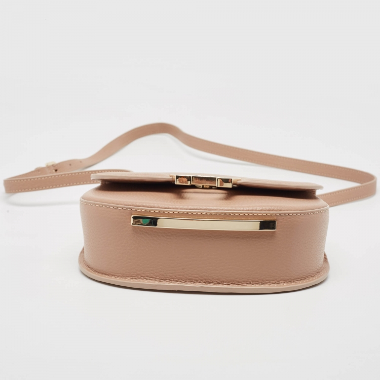 Pre Owned Aigner Beige Grained Leather Mini Pina Crossbody Bag