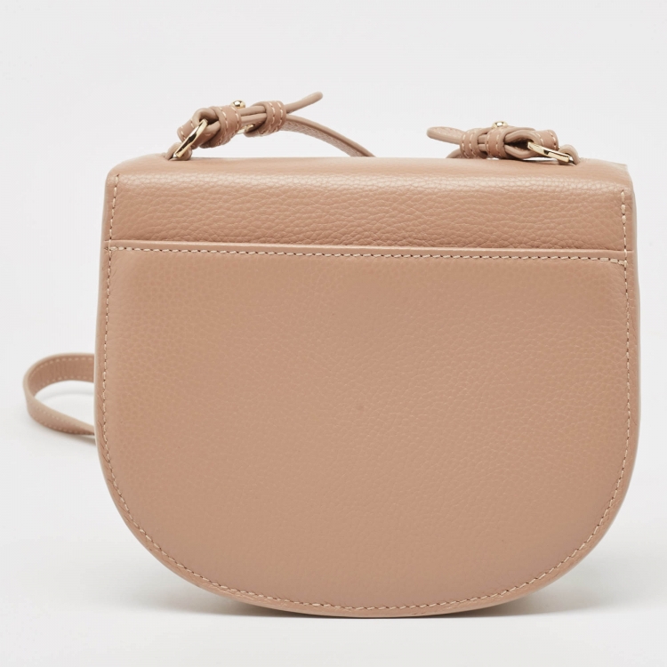 Pre Owned Aigner Beige Grained Leather Mini Pina Crossbody Bag